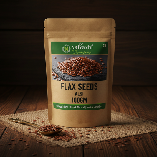 Flax Seeds 100gm Pack - Nalvazhi Organic
