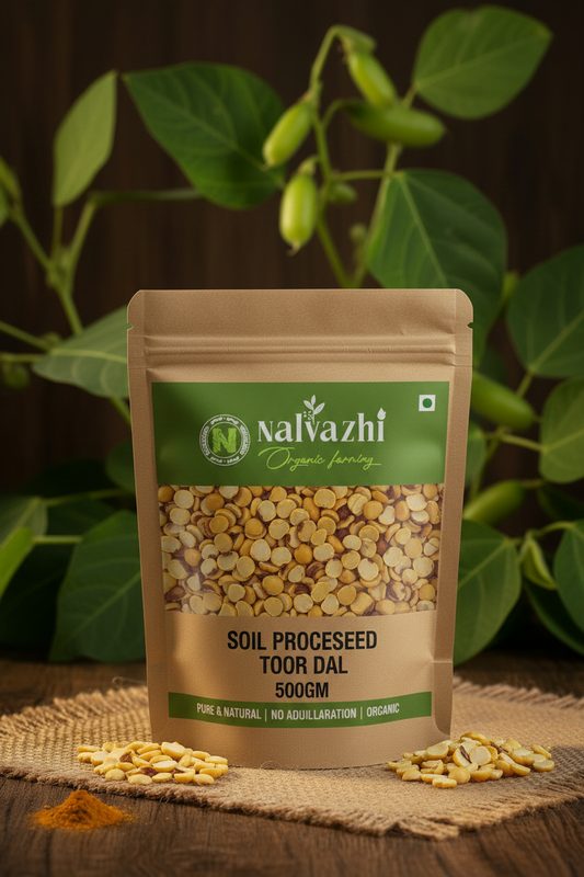 Soil Processed Toor Dal 500g Packet - Nalvazhi Organic