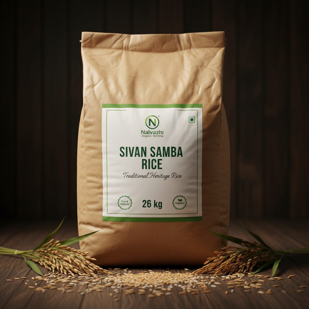 Sivan Samba Rice 26kg bulk bag - Nalvazhi Organic