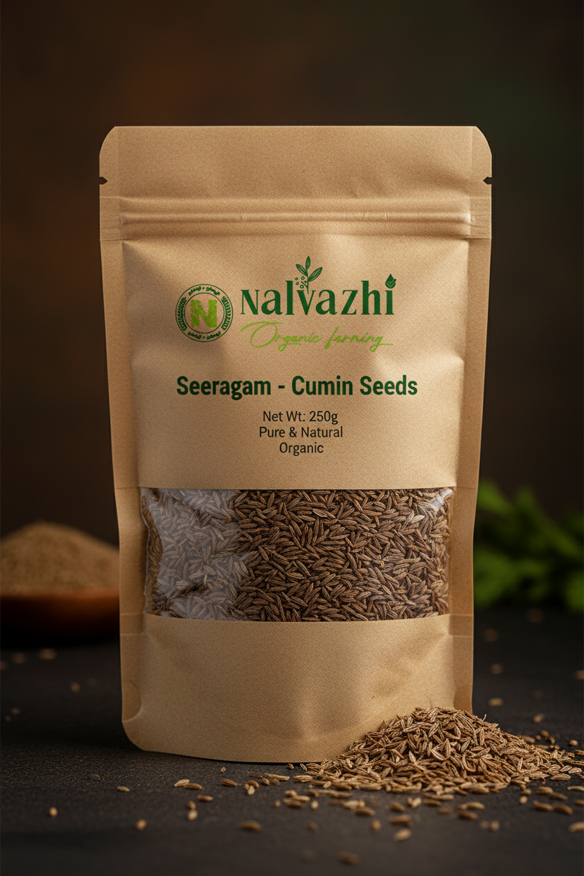 Seeragam Cumin Seeds 250gm Packet by Nalvazhi Organic Farming