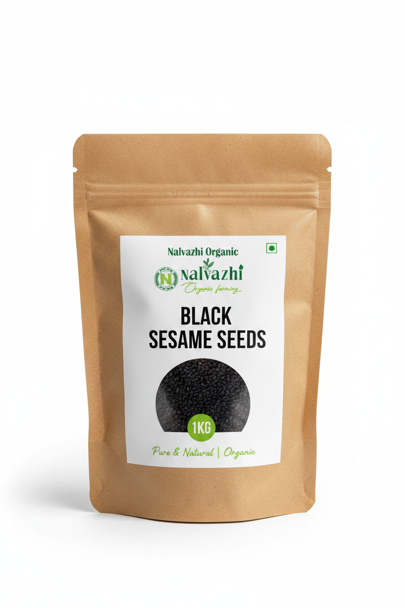 Black Sesame Seeds 1kg Pack - Nalvazhi Organic