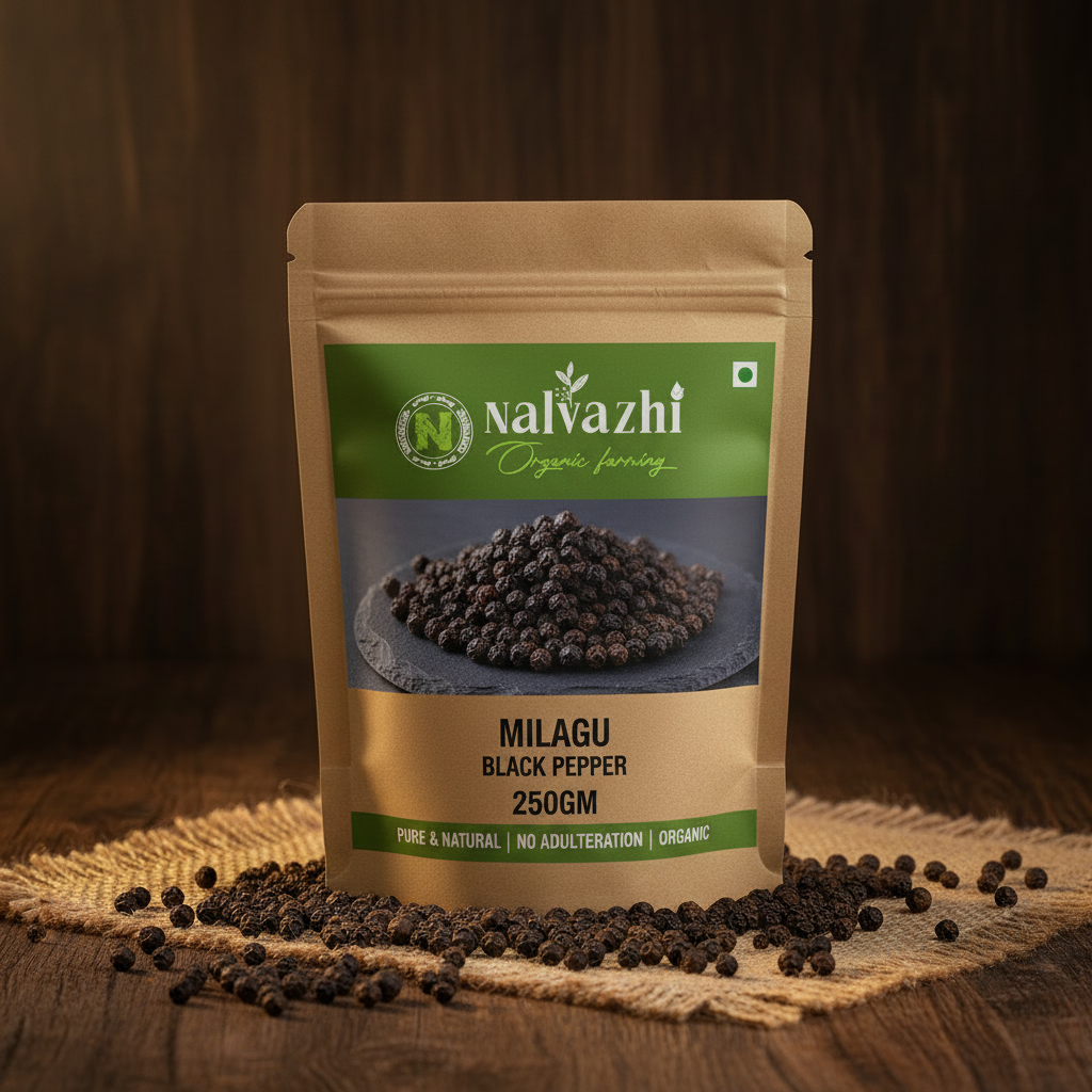Milagu - Organic Black Pepper 250g Pack by Nalvazhi Organic Farming