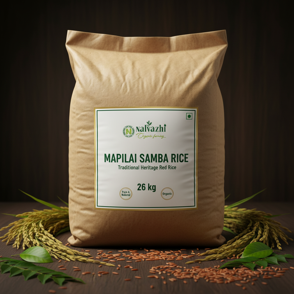 Mapilai Samba Rice 26kg bulk bag - Nalvazhi Organic