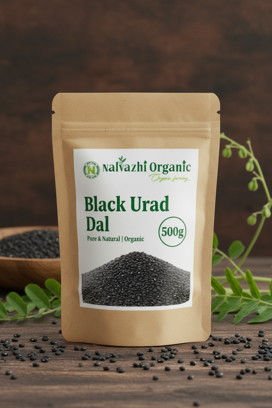 Black Urad Dal 500g Packet - Nalvazhi Organic
