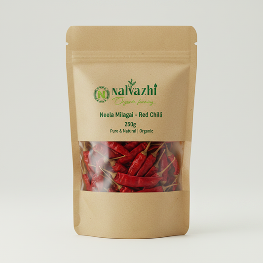 Neela Milagai - Organic Red Chilli 250g Pack by Nalvazhi Organic Farming