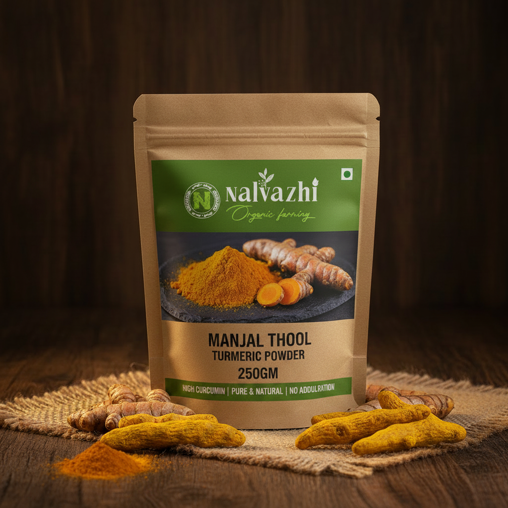Manjal Thool - Organic Turmeric Powder 250g Pack by Nalvazhi Organic Farming