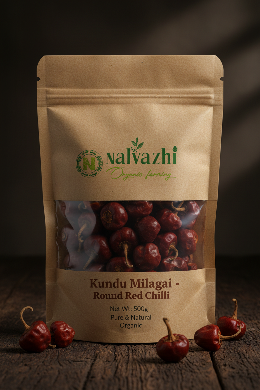 Kundu Milagai 500gm Packet with Chilli Reference