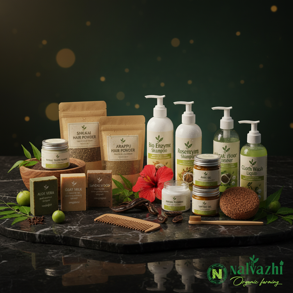 Toiletries And Cleaning essentials– குளியலறை மற்றும் துப்புரவுப் பொருட்கள்