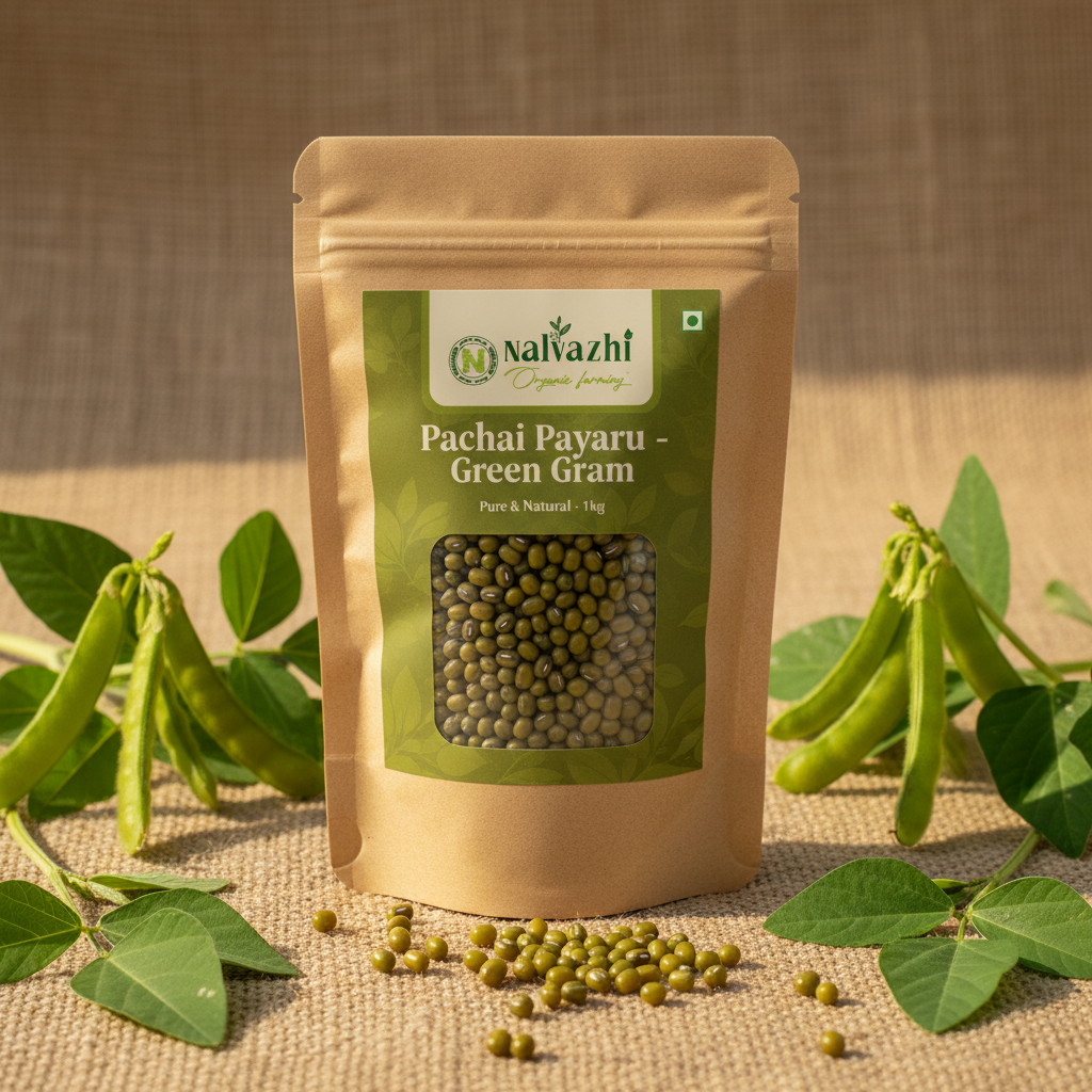 Nalvazhi Organic Green Gram 1kg packet