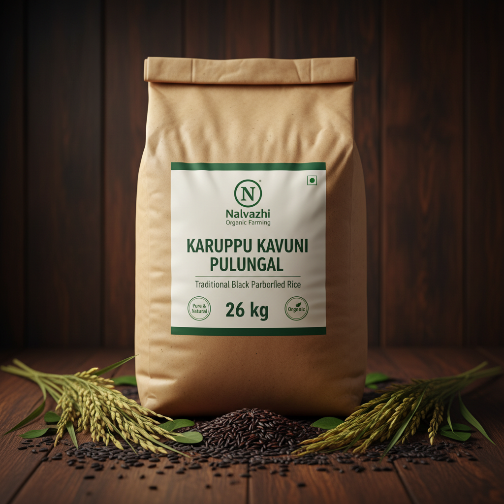 Karuppu Kavuni Pulungal 26kg bulk bag - Nalvazhi Organic