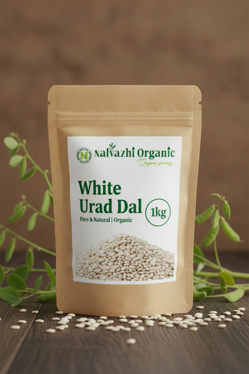 White Urad Dal 1kg Packet - Nalvazhi Organic