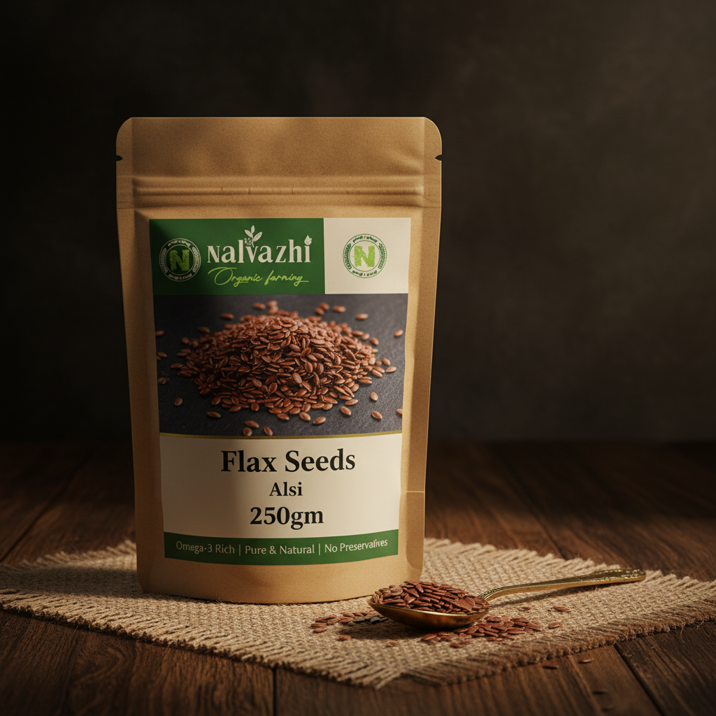 Flax Seeds 250gm Pack - Nalvazhi Organic