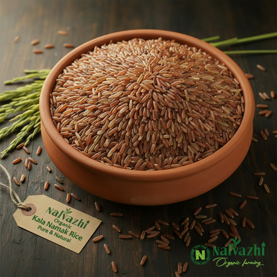 Kala Namak Rice in clay bowl - Nalvazhi Organic