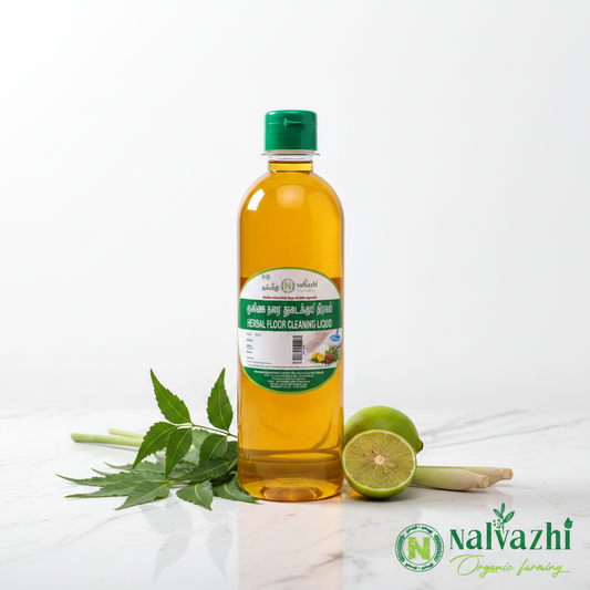 Nalvazhi Herbal Floor Cleaning Liquid 500ml bottle with herbal props