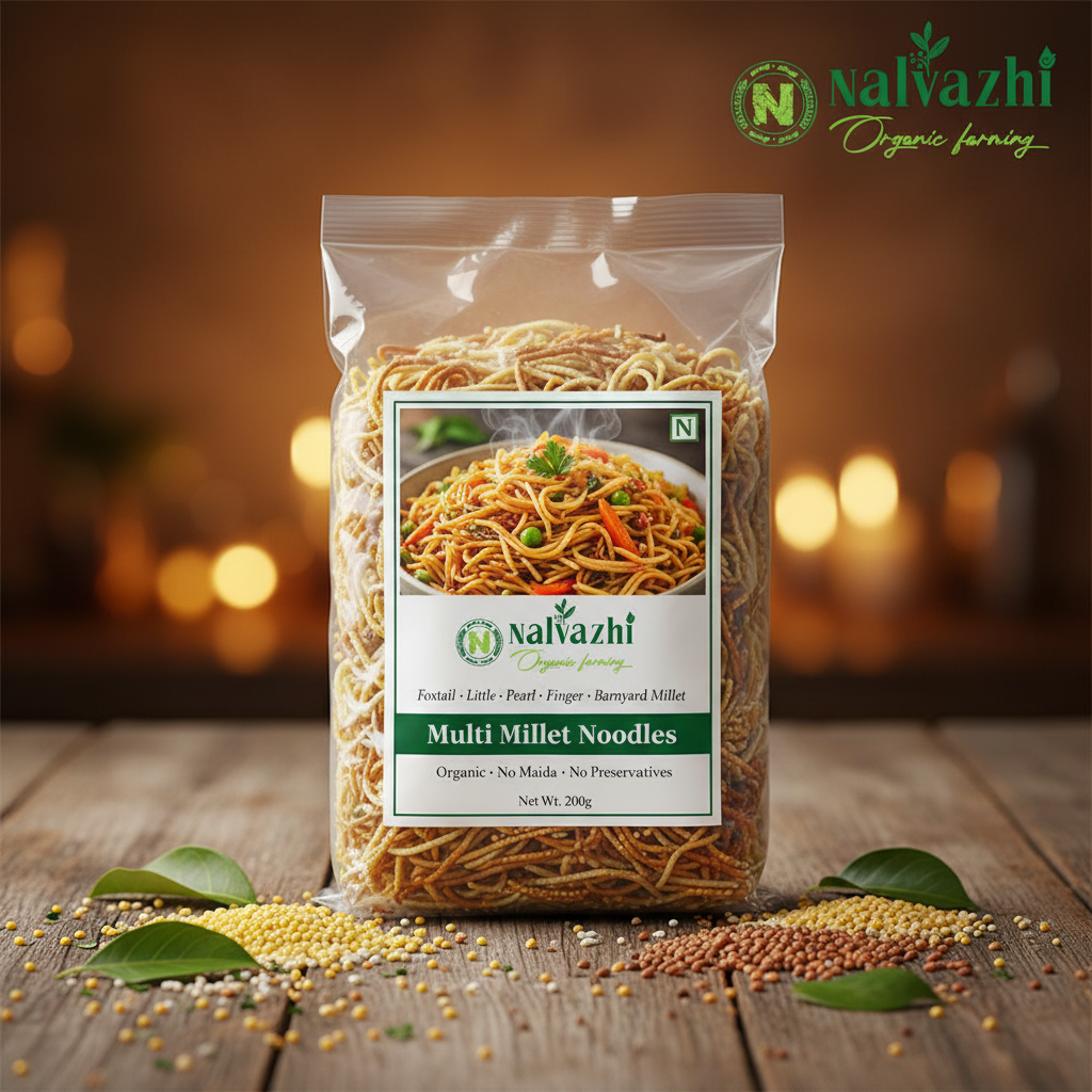 Multi Millet Noodles in clear packet with Nalvazhi branded sticker