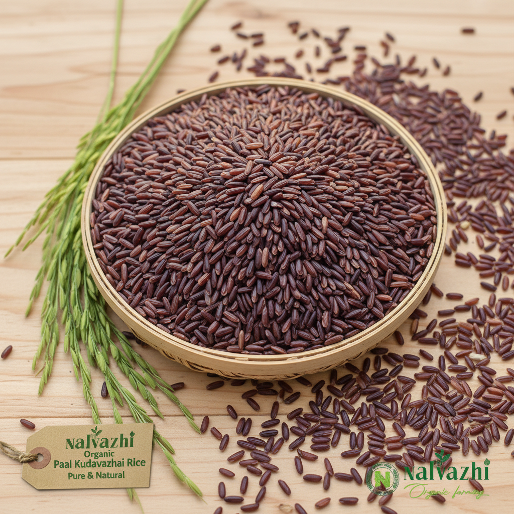 Paal Kudavazhai Rice in bamboo basket - Nalvazhi Organic