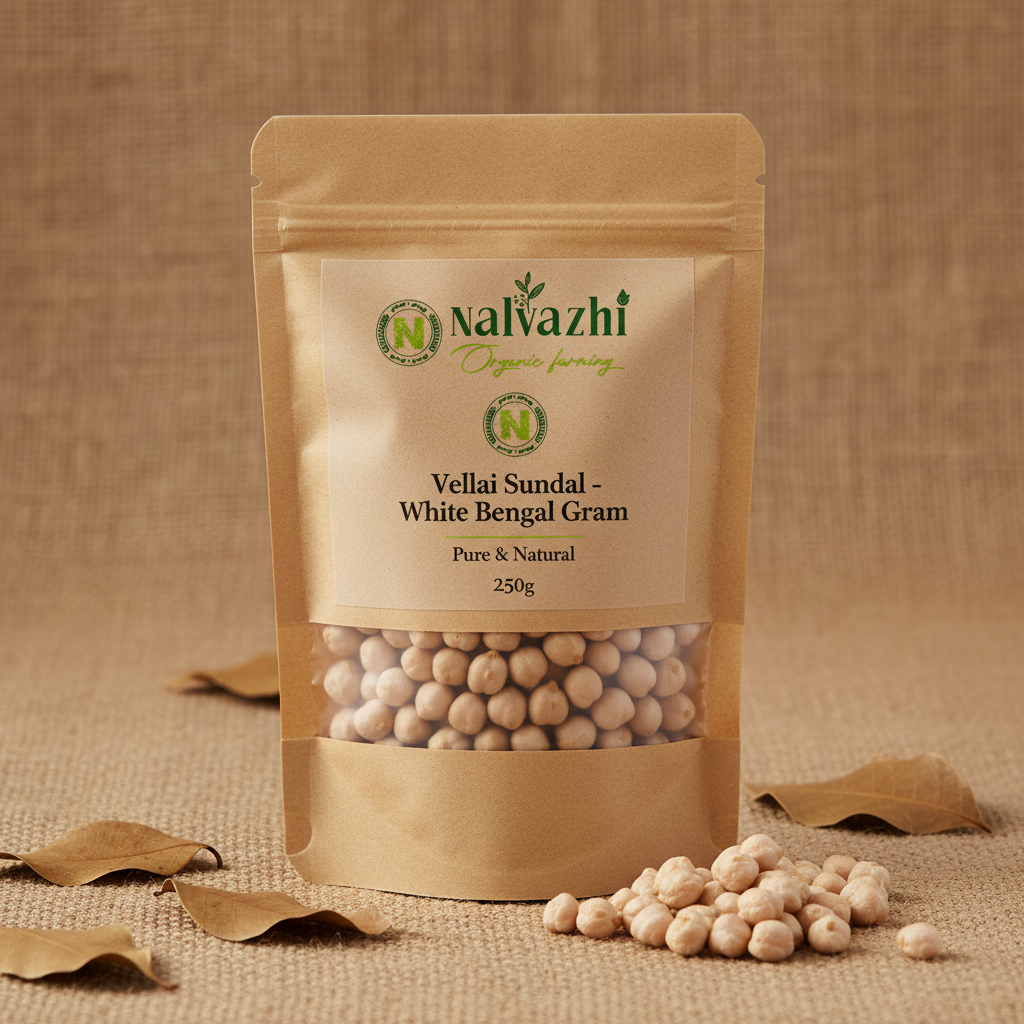 Nalvazhi Organic White Bengal Gram 250g packet