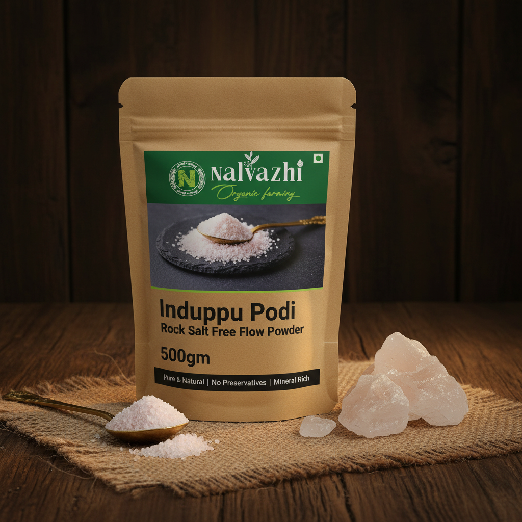 Induppu Podi Rock Salt Free Flow Powder 500gm Pack - Nalvazhi Organic