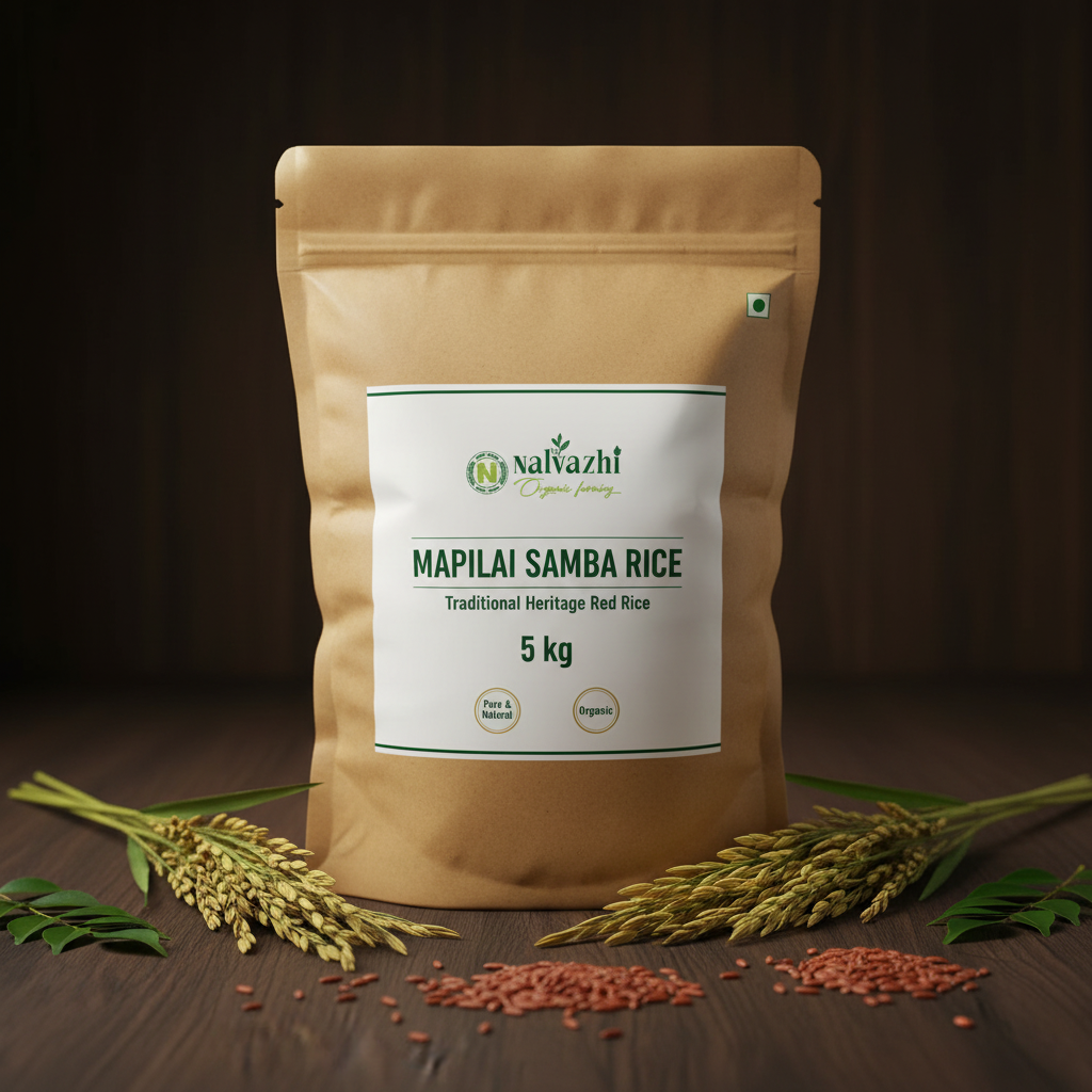 Mapilai Samba Rice 5kg kraft paper bag - Nalvazhi Organic