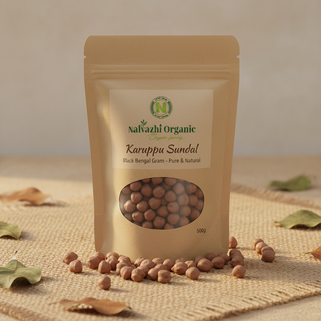 Nalvazhi Organic Black Bengal Gram 500g packet