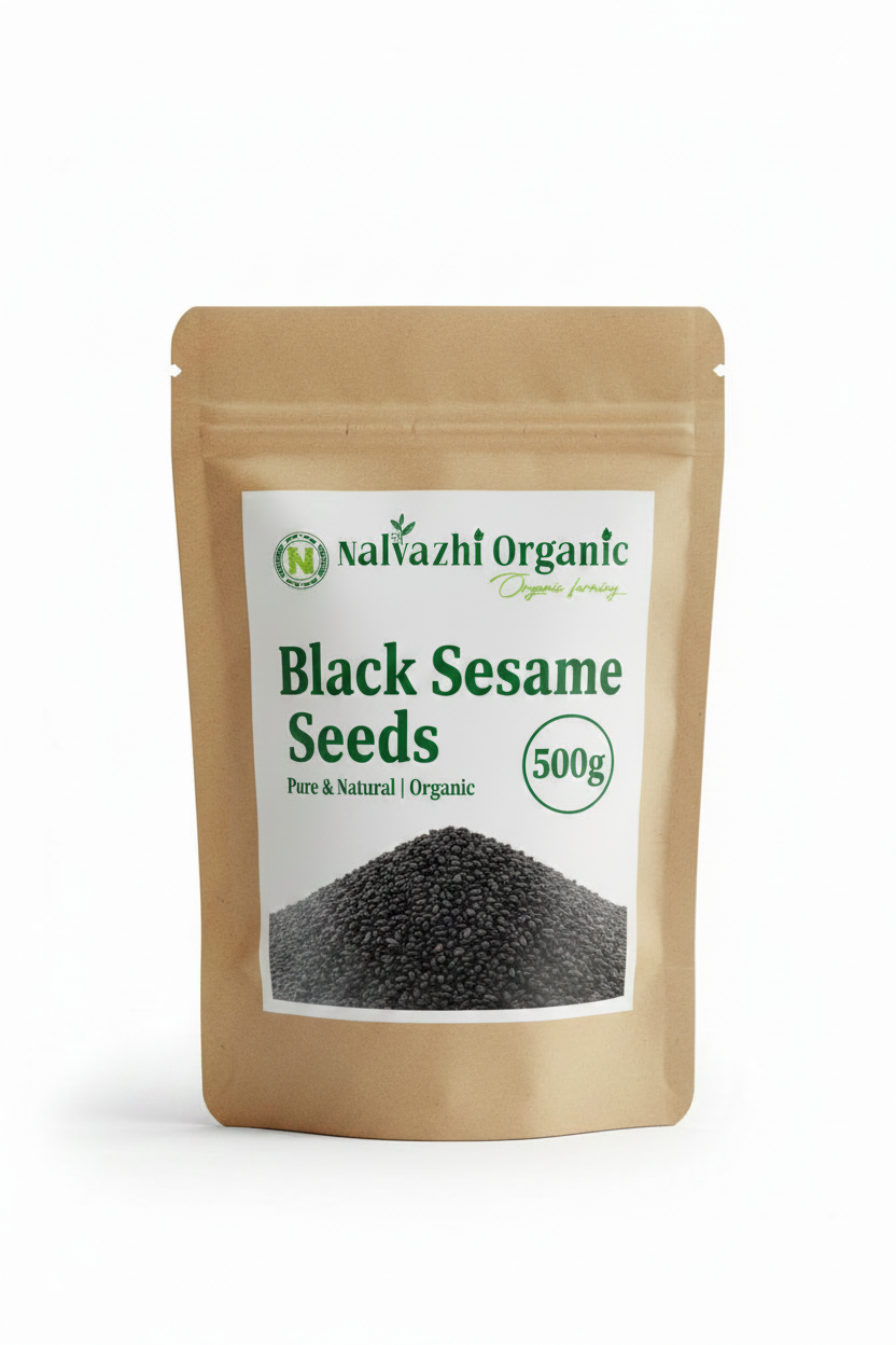 Black Sesame Seeds 500g Pack - Nalvazhi Organic