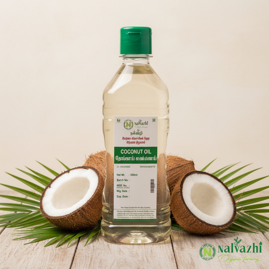 Nalvazhi Coconut Oil 500ml - Clear Bottle