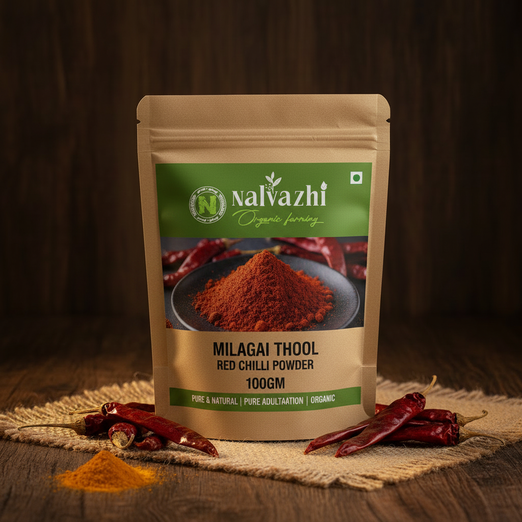Milagai Thool - Red Chilli Powder 100g Pack by Nalvazhi Organic Farming