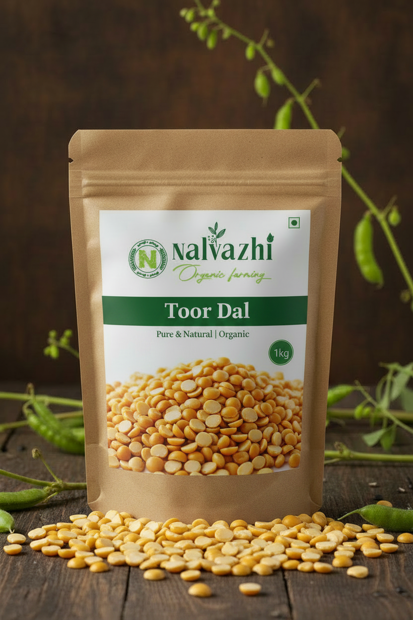 Toor Dal 1kg Packet - Nalvazhi Organic