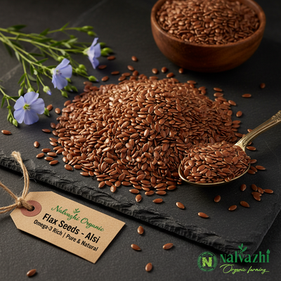 Flax Seeds - Alsi - Omega-3 Rich by Nalvazhi Organic