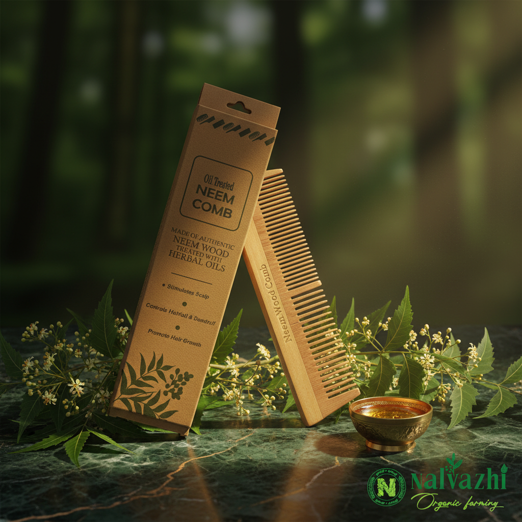 Nalvazhi Neem Wood Comb