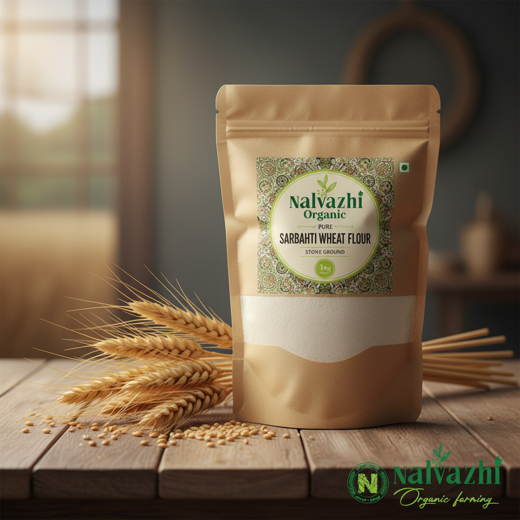 Sarbathi Wheat Flour 1kg - Nalvazhi Organic